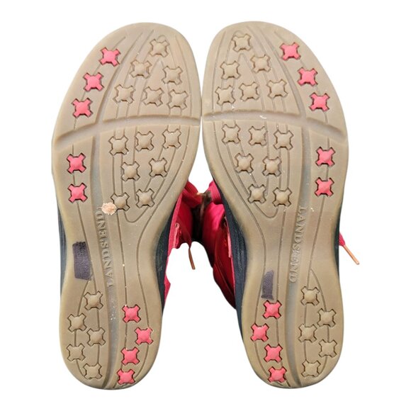 Lands End Faux Fur Trim Red Lace Up Winter Boots Women's 6.5B - Picture 10 of 12